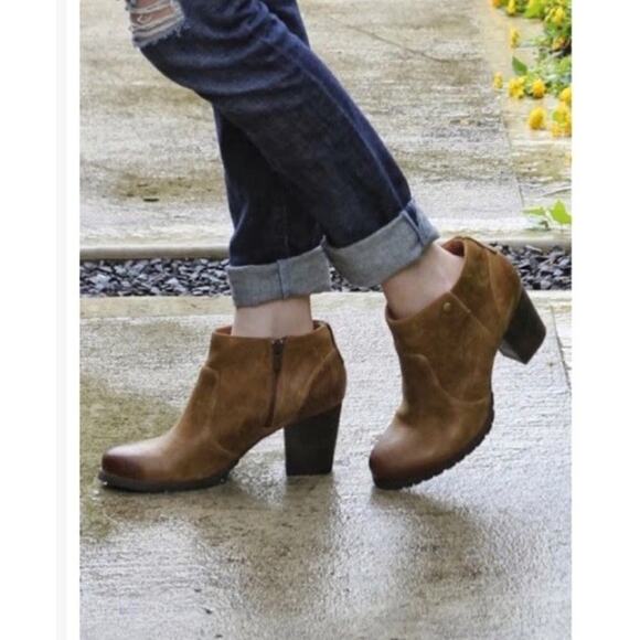 Clarks Indigo Distressed Brown Leather Mission Philby Ankle Boots Size 7.5 - Picture 1 of 15